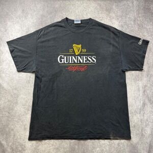 Vintage Guinness Beer T Shirt Mens 2XL Black Tennessee River Cotton Graphic Tee